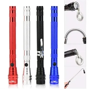 LED Telescopic Extensible Double Magnetic Flashlight