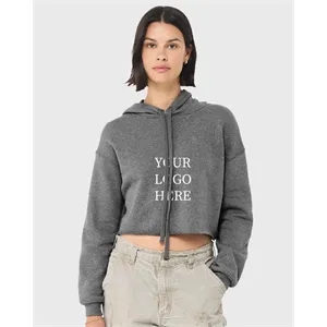Custom Logo Bella + Canvas - Women's Crop Fleece Hoodie