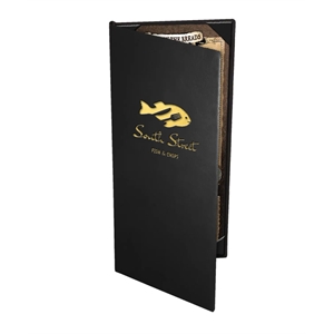 4 1/4 x 11 Double Panel Menu Cover Chadwick Style