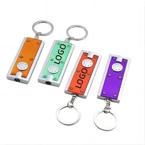 Slim Rectangular Flashlight Keychain