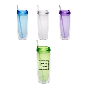 Custom Logo Tall Colorful Double Wall Tumblers, 20 oz.