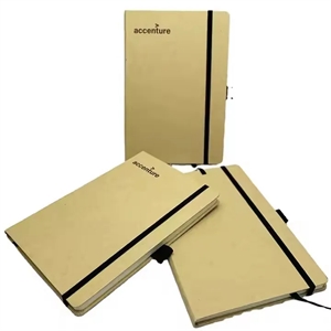 Custom Logo Hardcover Kraft Notebook with Strap