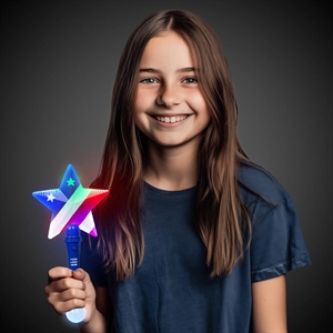 10" Flashing Star Wand USA