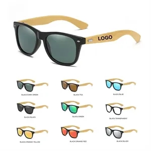 Custom Logo Bamboo Leg Sunglasses