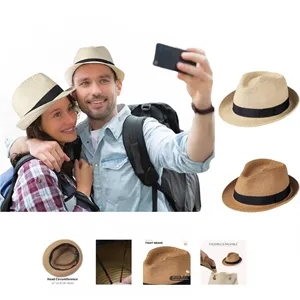 Adjustable Panama Straw Fedora Hat