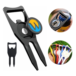 6-in-1 Bottle Opener Senior Golf Divot Tool Aluminum Alloy