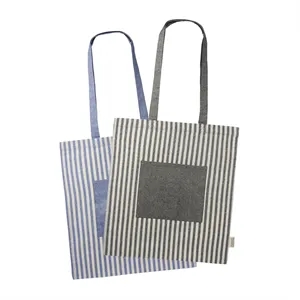 Eco-friendly Cotton Striped Tote Bag