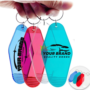 Hotel Motel Custom Color Printed Tag with Keyring Keychain