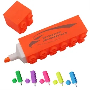 School Office Cute Bricks Highlighter Fluorescent Pen