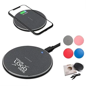 Custom Logo Stock Qi 15W Fast Wireless Charger Desk with LED Indicator