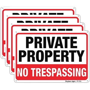 Large No Trespassing Signs Private Property Metal 10x14 Inch