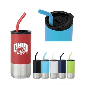 Custom Logo 18oz Double-wall Stainless Steel Tumbler with straw
