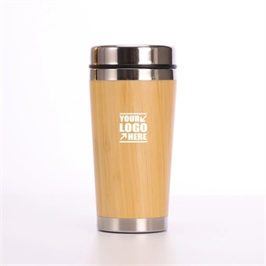 Stainless Steel Bamboo Travel Mug