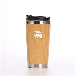 Stainless Steel Bamboo Travel Mug wih Lid