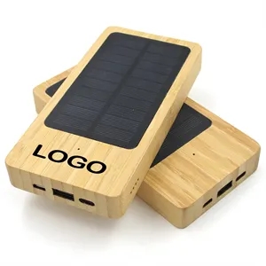 In Stock 10000Mah Portable Bamboo Solar Power Bank