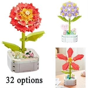 Single Flower Bouquet Building Blocks Set Kit