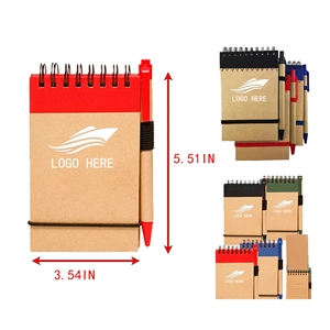 Eco-Friendly Kraft Notebook With Customizable Cover And Pen