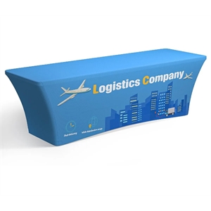 8' FULL SUBLIMATED STANDARD STRETCH TABLE COVER