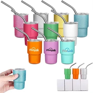 3oz Mini Tumbler Shot Glass with Straw and Lid