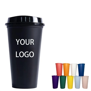 16oz Multi-Color Plastic Cup with Lid