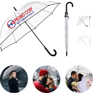 Custom Logo 46" Arc Clear Umbrella