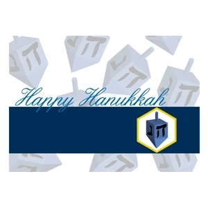 Happy Hanukkah Card with Dreidel