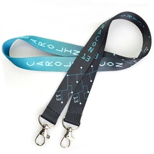 Trade Show 3/4" Double Ended Dye-Sub Polyester Lanyard