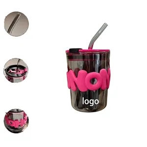 13oz Custom Letters Drinking Glass Straw Cup