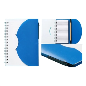 Custom Logo PP Cover Spiral Notebook With Pen Holder