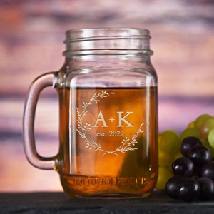 Engraved Wedding Favor Mason Jar