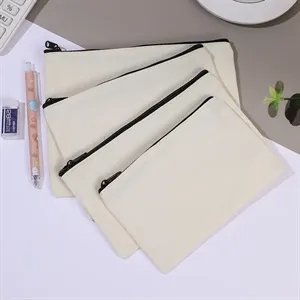 8x4.7 Inch Blank Craft Canvas Pencil Case Makeup Bags