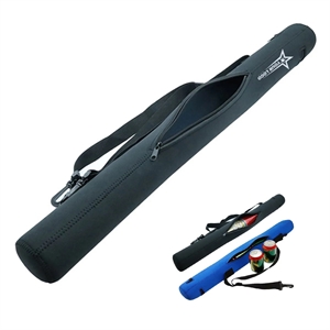 Custom Logo 6-Can Insulated Golf Beer Cooler Sleeve with Strap