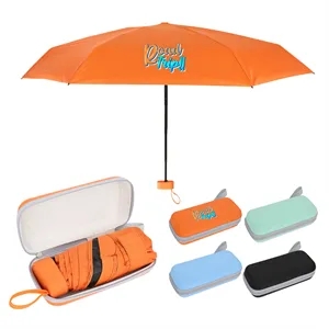 38" Arc Folding Travel Umbrella with Eva Case