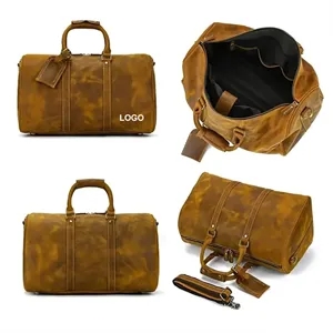 Oversized Genuine Leather Travel Duffel Bag