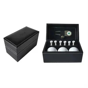 Leather Box Golf Ball Set