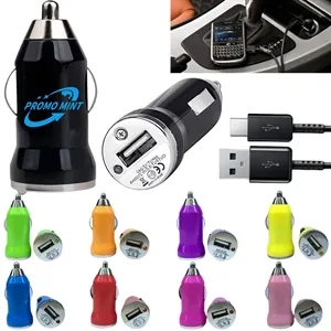 USB Small Car Charger With Flashlight