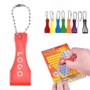 Lottery ticket scraper with keychain