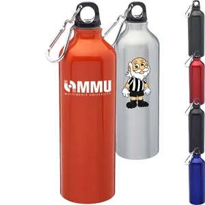 24 Oz. Aluminum Water Bottle w/ Carabiner & Twist Cap