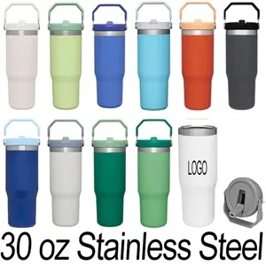 30 Oz Stainless Steel Tumbler with Straw