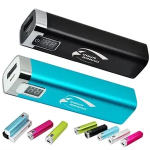 2600 mAh Mini Aluminium with LED Display Portable Power Bank