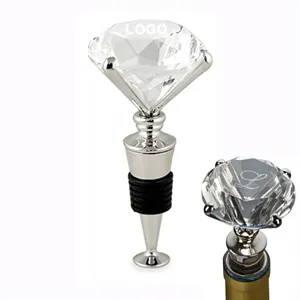 Engraved Diamond Shaped Bottle Stopper