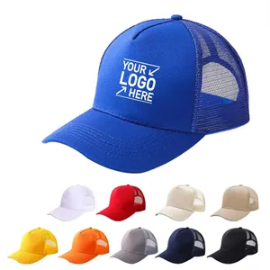 5-Panel High Crown Mesh Back Cotton Trucker Hat