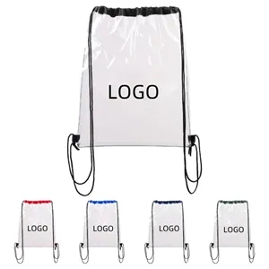 Large Clear Waterproof Stadium Drawstring Backpack