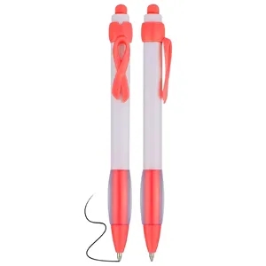 Breast Cancer Pen With Ribbon Clip