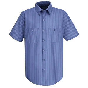 Red Kap Industrial Stripe Short Sleeve Work Shirt