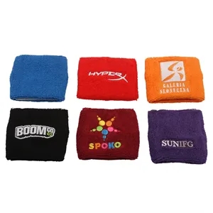 Embroidery Sports Terry Cotton Wristband Sweatband