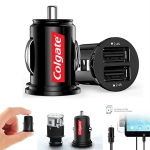 Portable 2 Port USB Car Charger Adapter