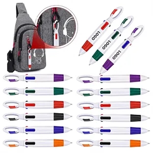 Multi Colored Pens With Buckle Keychain