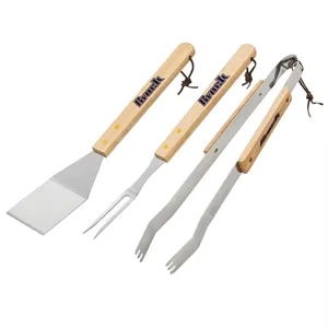 Wood Handle BBQ Set