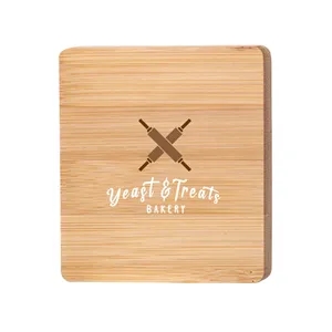 Square Bamboo Coaster with Bottle Opener Full Color Imprint